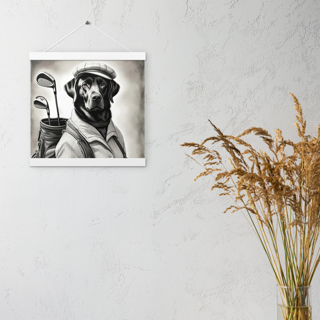 Poster with hangers-Labrador Retriever Golfer V11