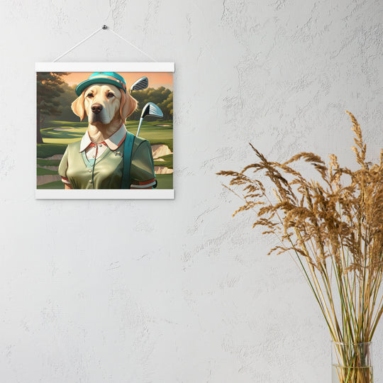 Poster with hangers-Labrador Retriever Golfer V14