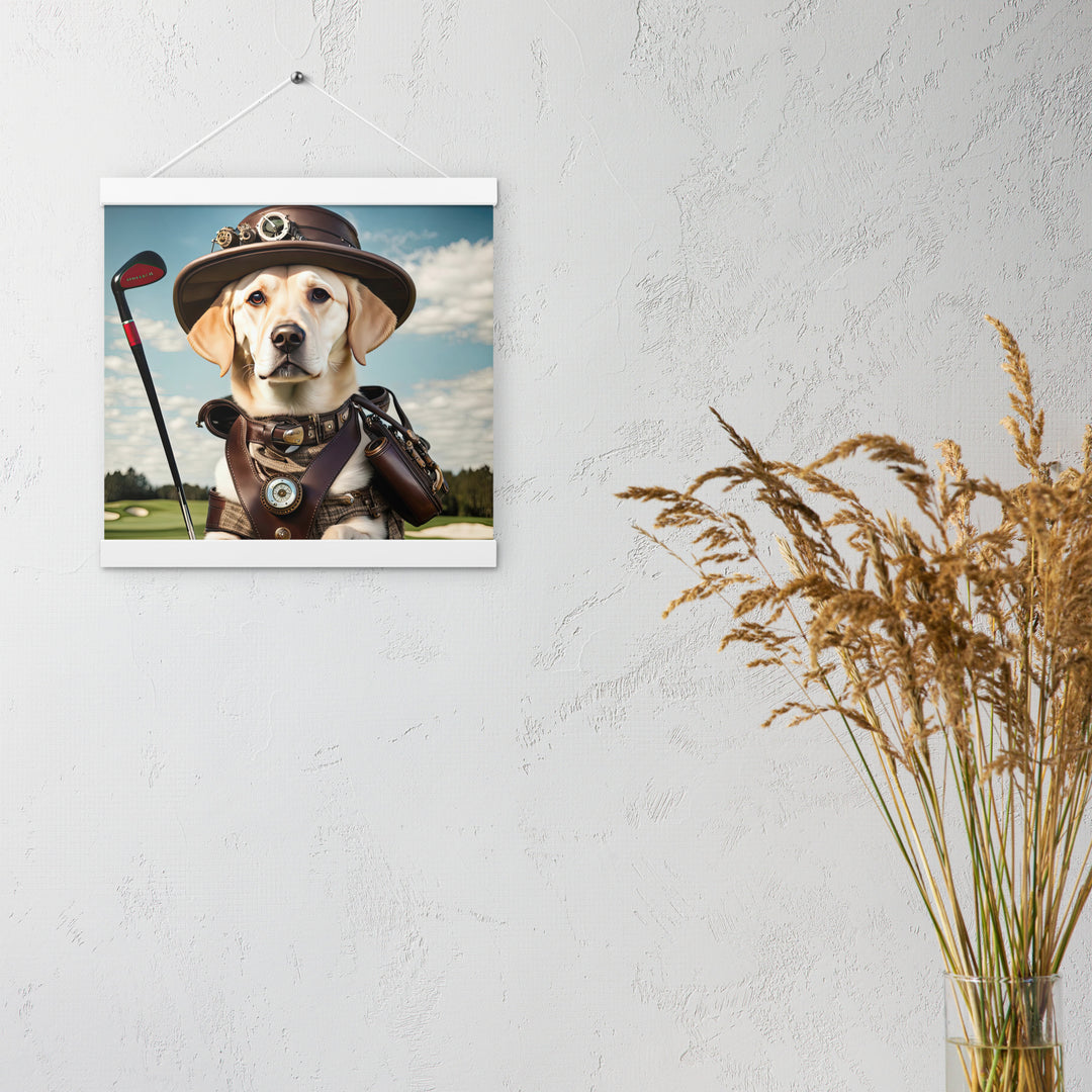 Poster with hangers-Labrador Retriever Golfer V20