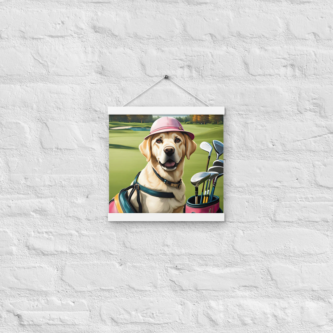 Poster with hangers-Labrador Retriever Golfer V19