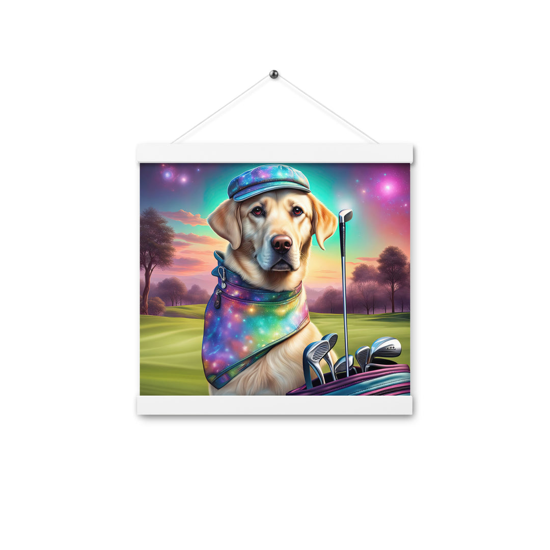 Poster with hangers-Labrador Retriever Golfer V21