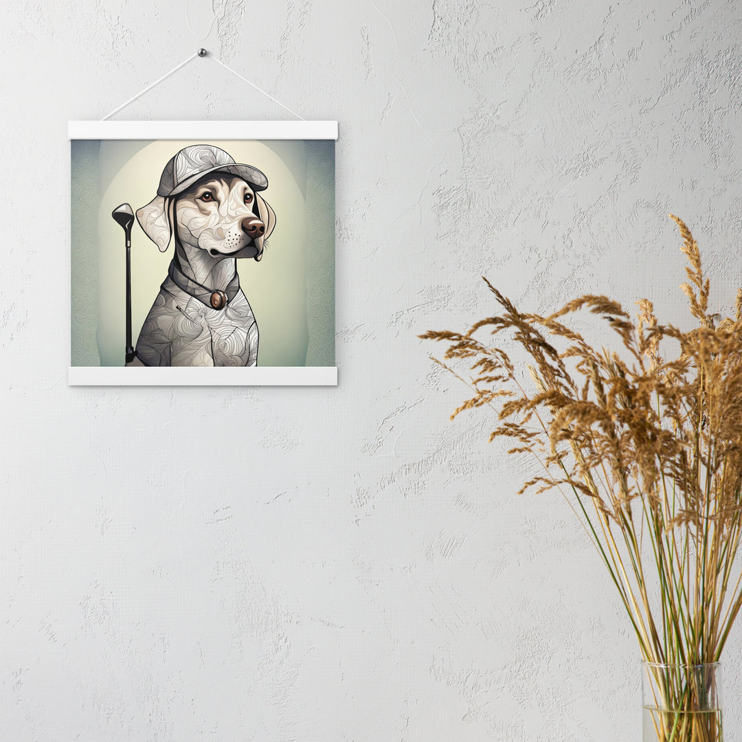 Poster with hangers-Labrador Retriever Golfer V22