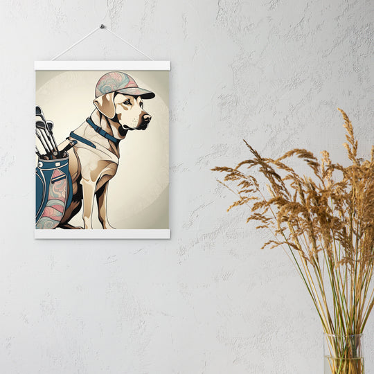 Poster with hangers-Labrador Retriever Golfer