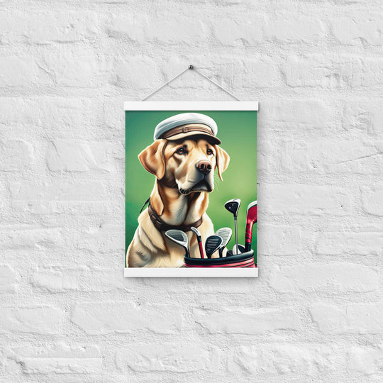 Poster with hangers-Labrador Retriever Golfer V3