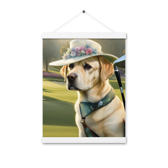 Poster with hangers-Labrador Retriever Golfer V5