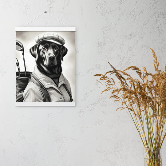 Poster with hangers-Labrador Retriever Golfer V11