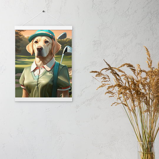 Poster with hangers-Labrador Retriever Golfer V14