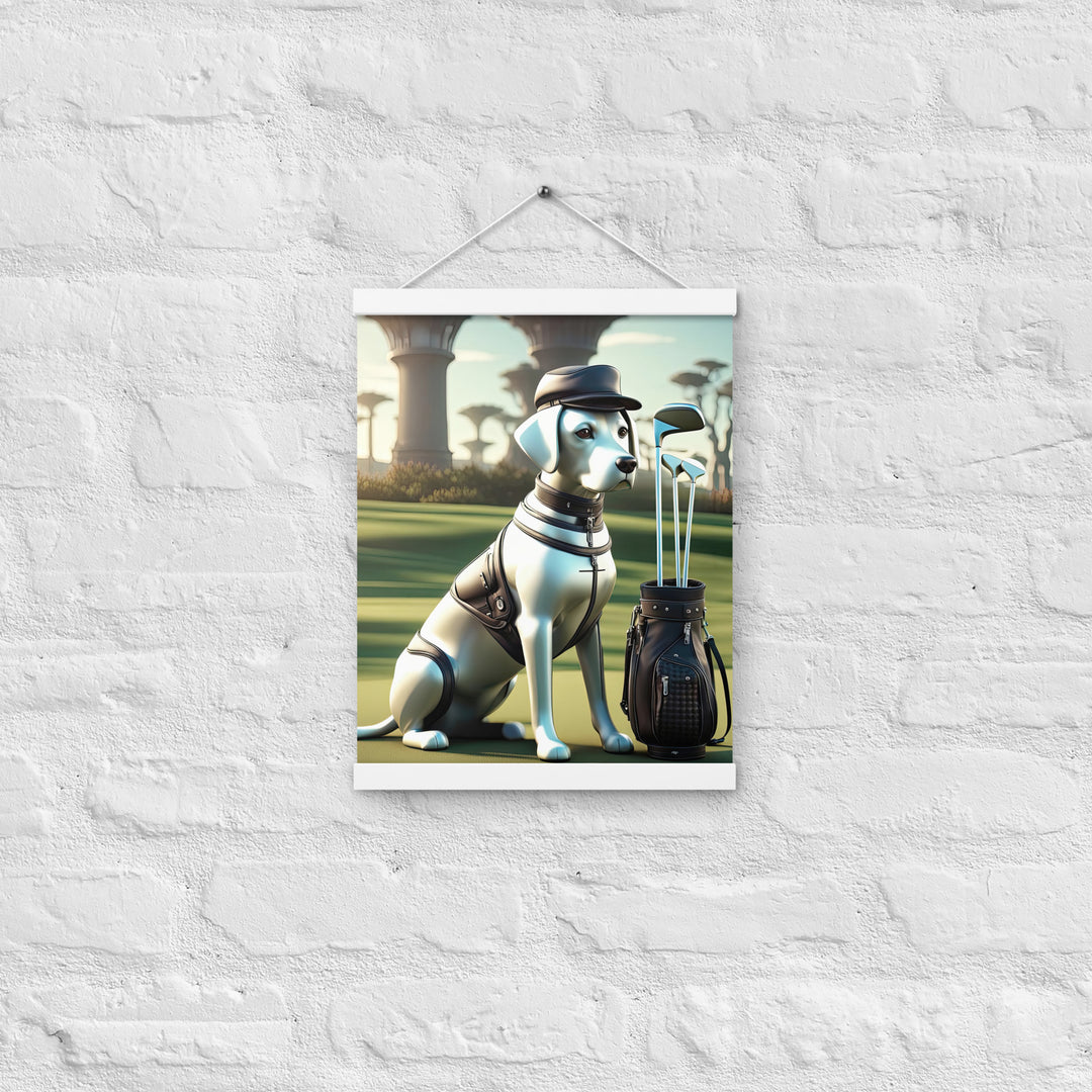 Poster with hangers-Labrador Retriever Golfer V18