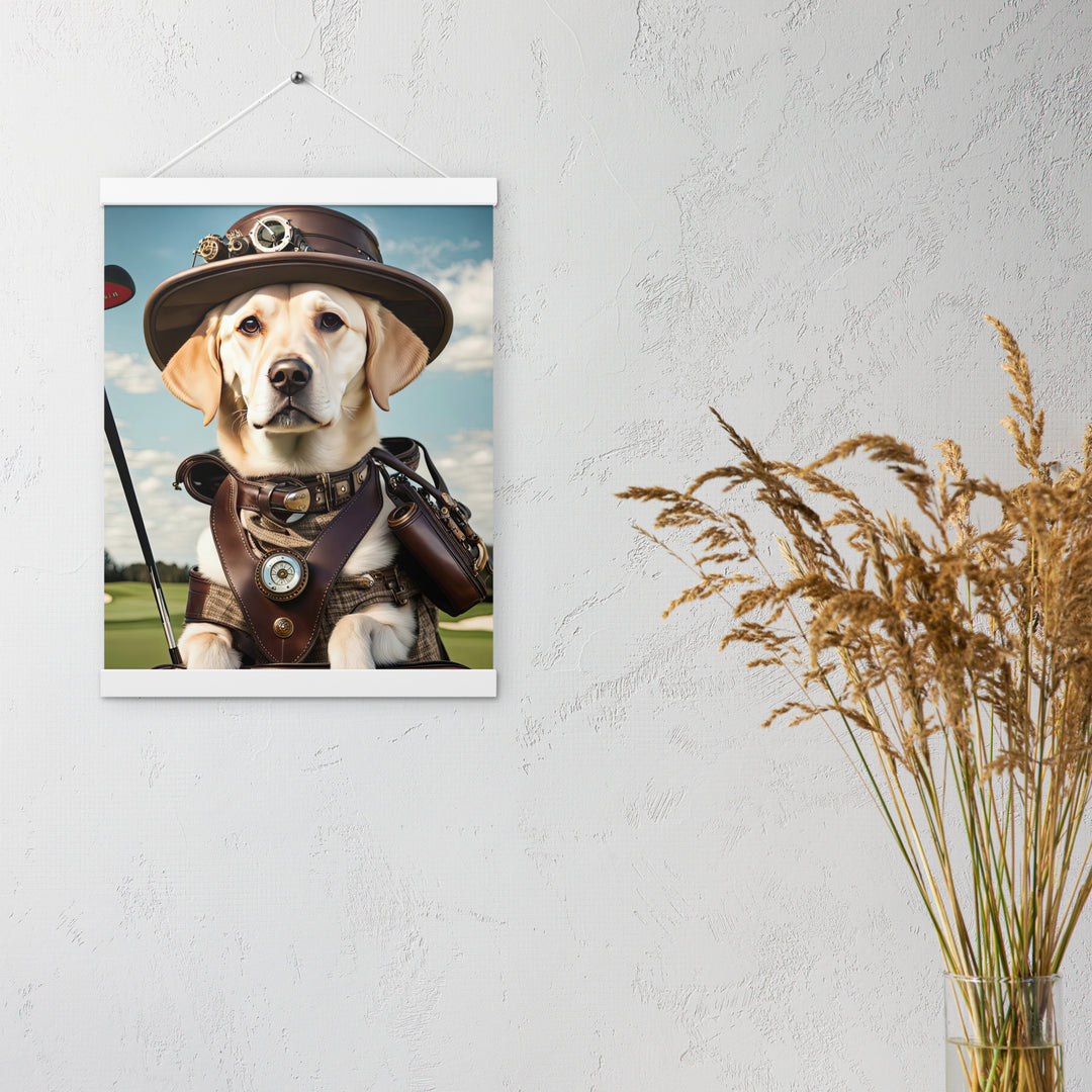 Poster with hangers-Labrador Retriever Golfer V20