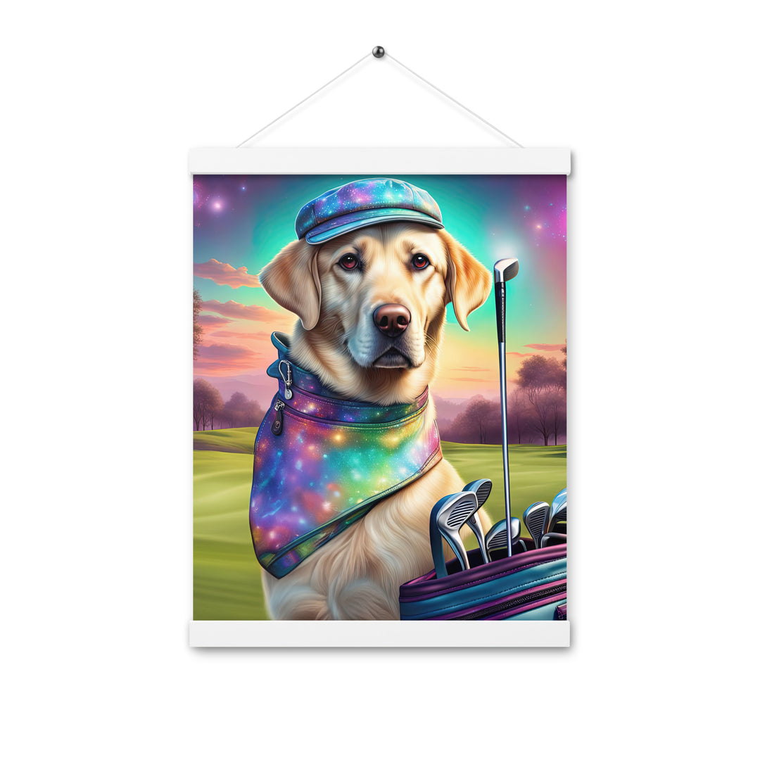 Poster with hangers-Labrador Retriever Golfer V21