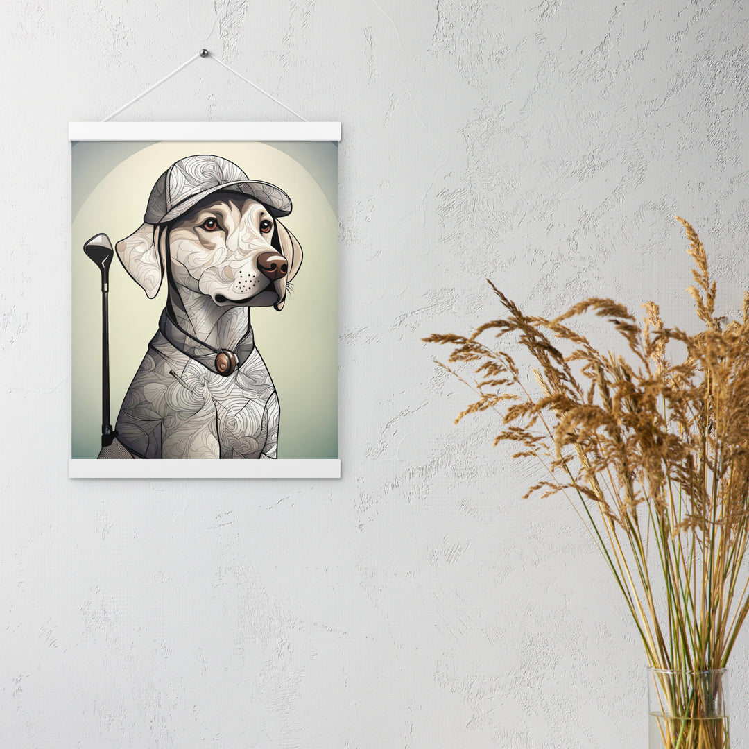 Poster with hangers-Labrador Retriever Golfer V22