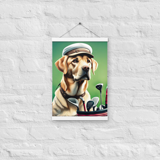 Poster with hangers-Labrador Retriever Golfer V3