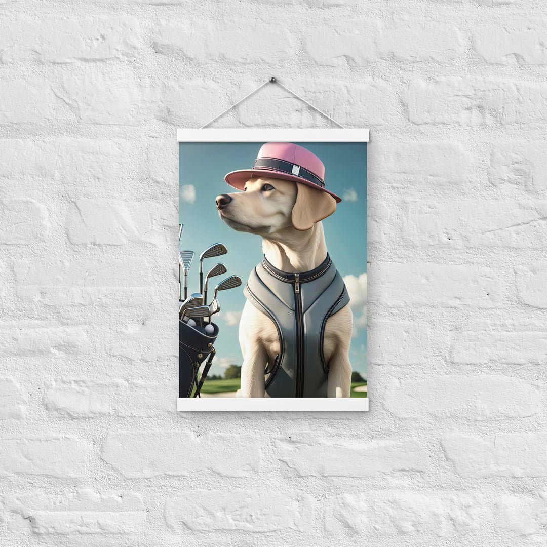 Poster with hangers-Labrador Retriever Golfer V4