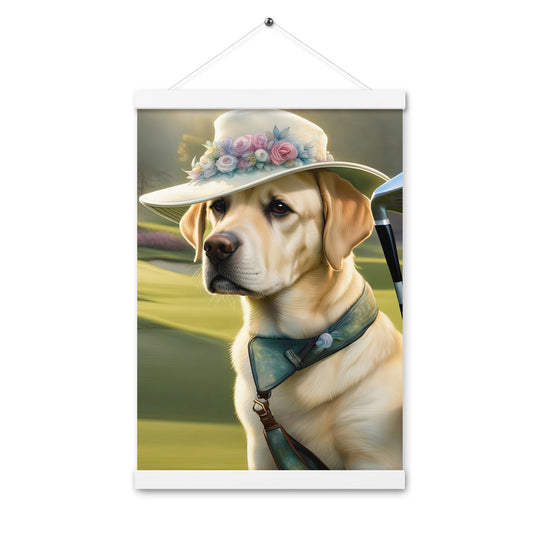 Poster with hangers-Labrador Retriever Golfer V5