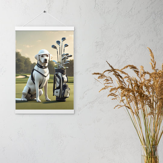 Poster with hangers-Labrador Retriever Golfer V6