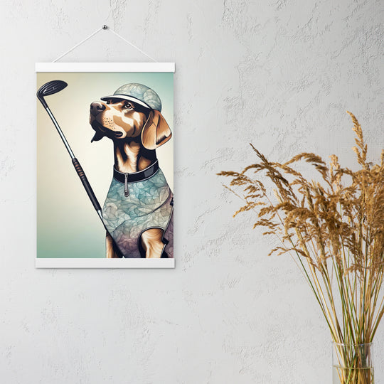 Poster with hangers-Labrador Retriever Golfer V8