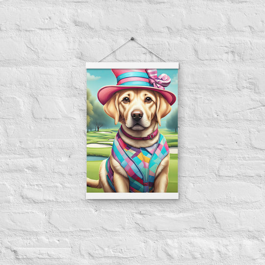 Poster with hangers-Labrador Retriever Golfer V9