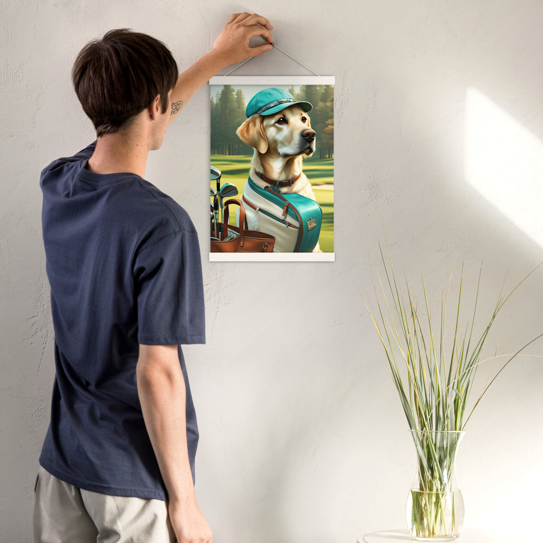 Poster with hangers-Labrador Retriever Golfer V10