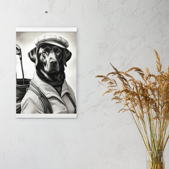 Poster with hangers-Labrador Retriever Golfer V11