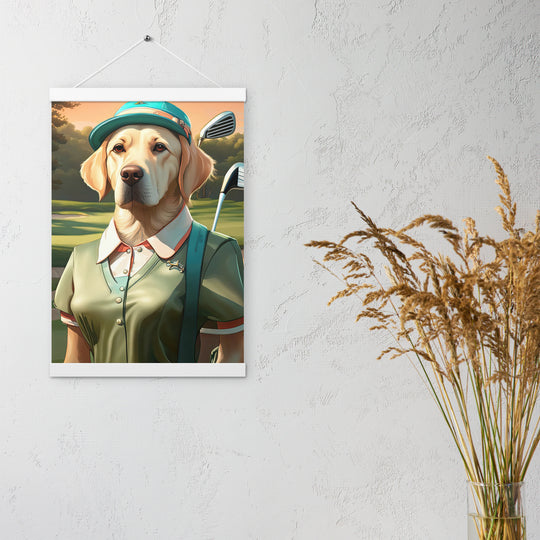 Poster with hangers-Labrador Retriever Golfer V14