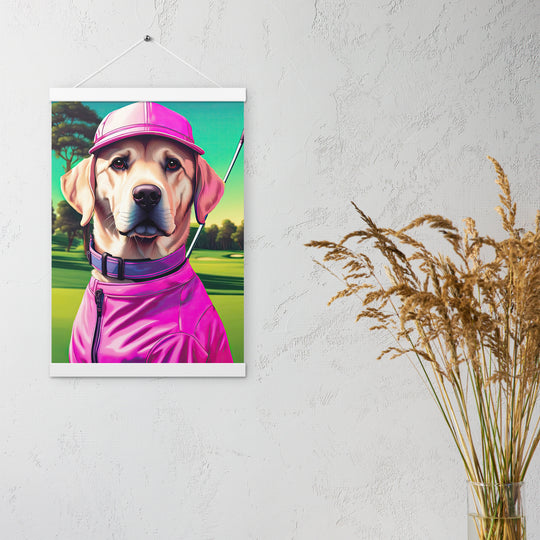 Poster with hangers-Labrador Retriever Golfer V16