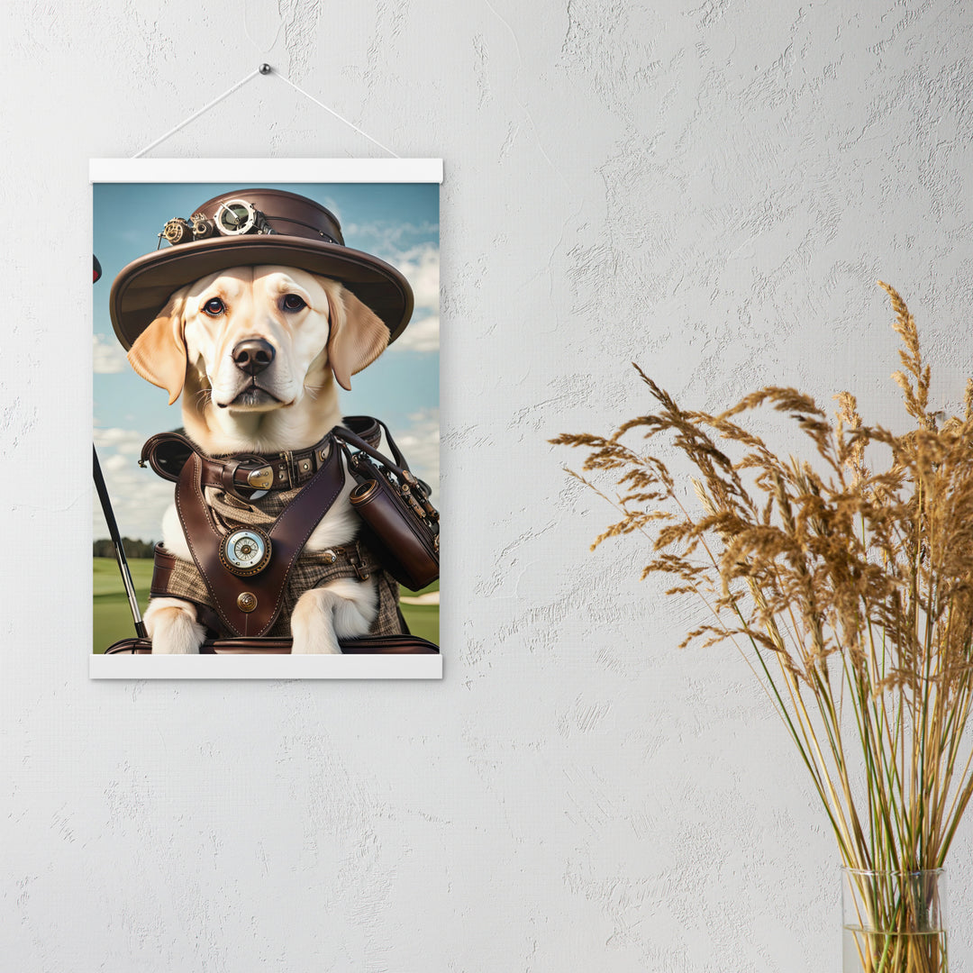 Poster with hangers-Labrador Retriever Golfer V20