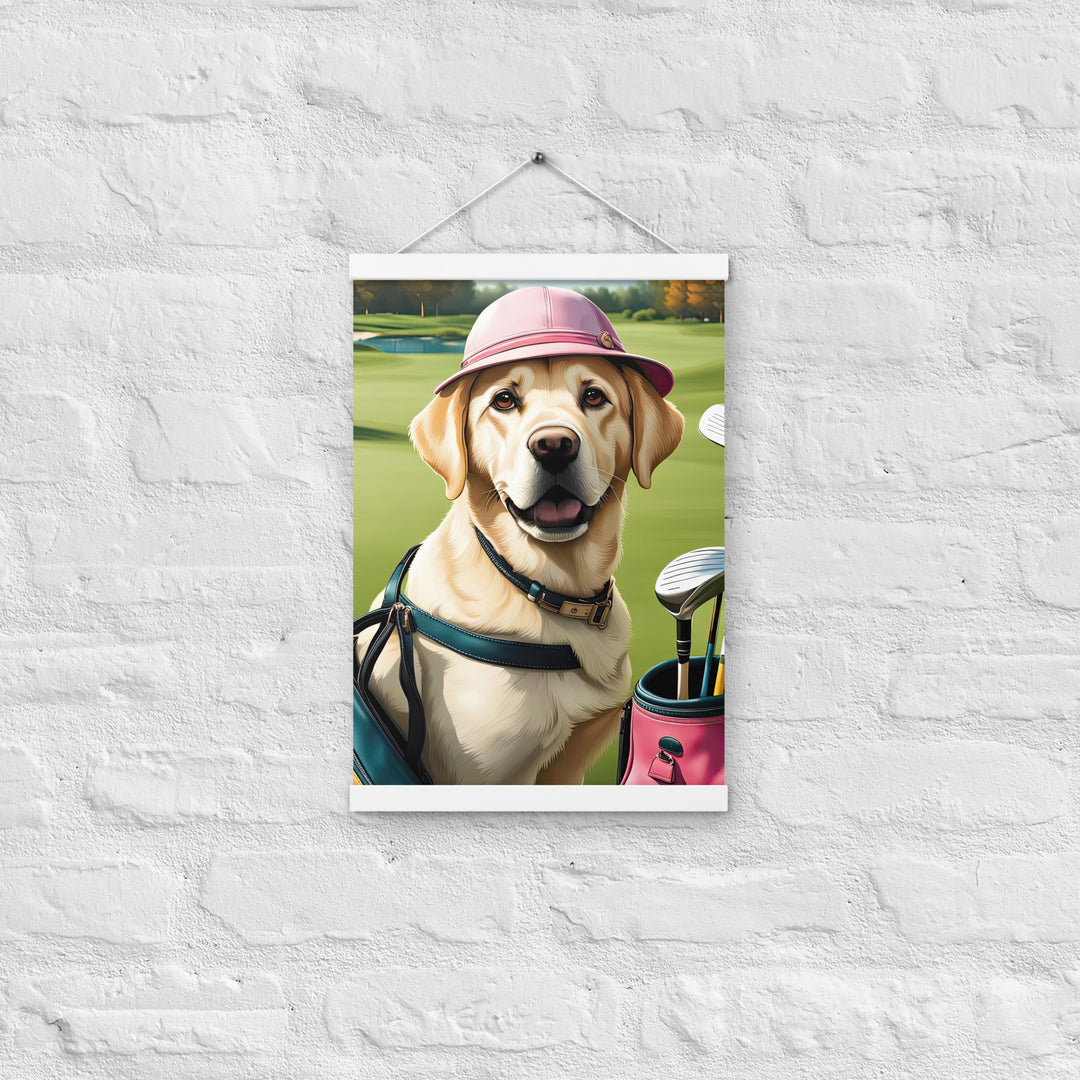 Poster with hangers-Labrador Retriever Golfer V19