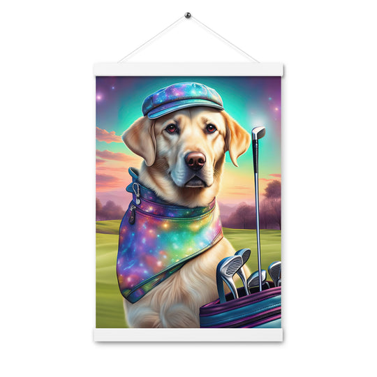 Poster with hangers-Labrador Retriever Golfer V21