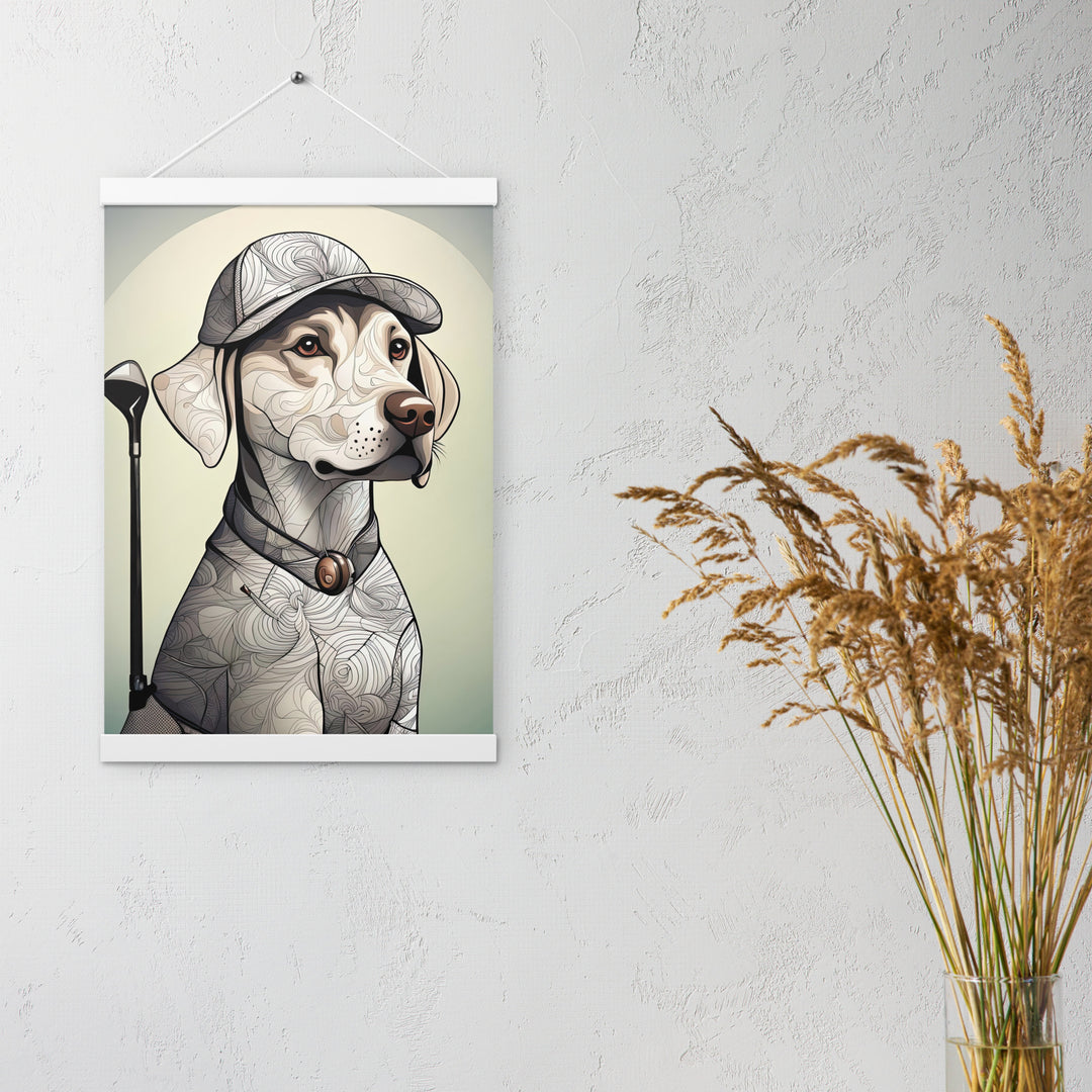 Poster with hangers-Labrador Retriever Golfer V22