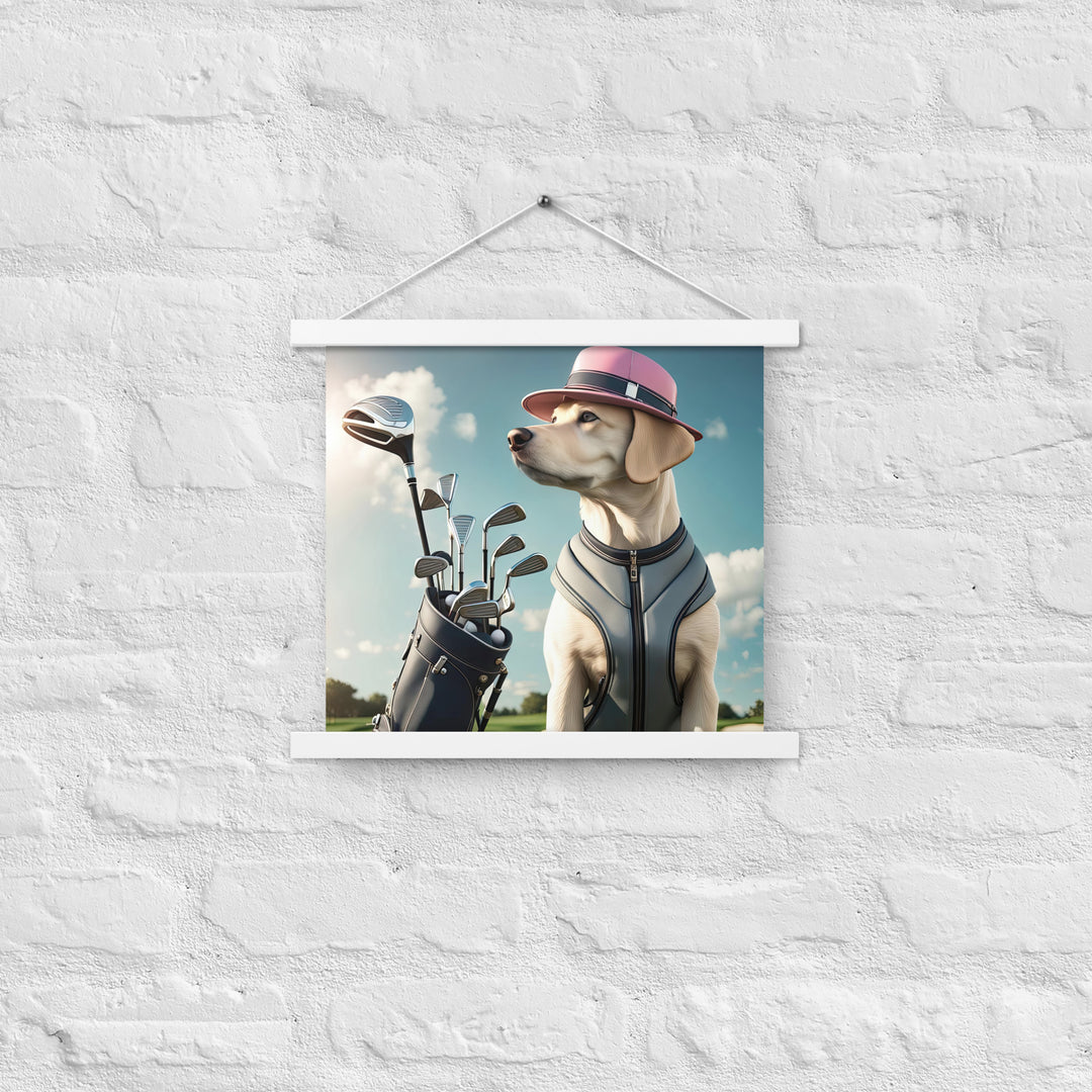 Poster with hangers-Labrador Retriever Golfer V4