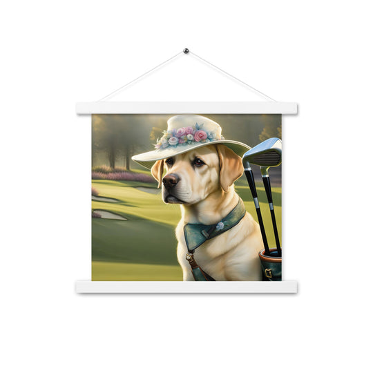 Poster with hangers-Labrador Retriever Golfer V5