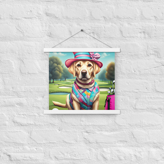 Poster with hangers-Labrador Retriever Golfer V9