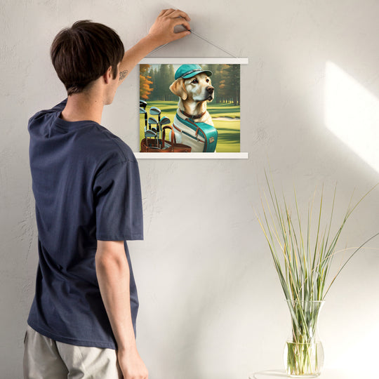 Poster with hangers-Labrador Retriever Golfer V10