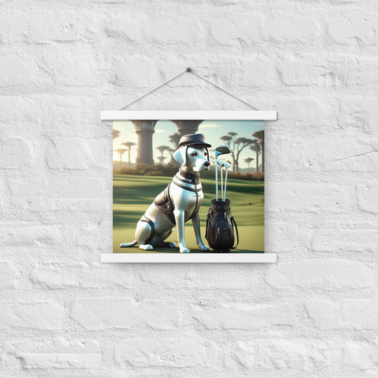 Poster with hangers-Labrador Retriever Golfer V18