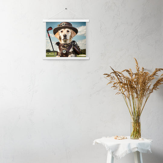 Poster with hangers-Labrador Retriever Golfer V20