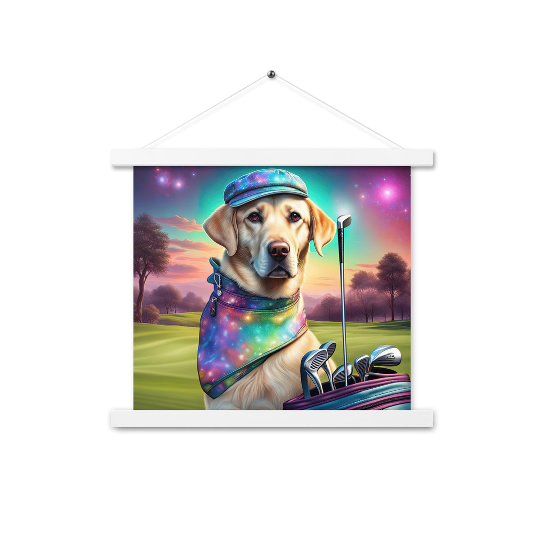 Poster with hangers-Labrador Retriever Golfer V21