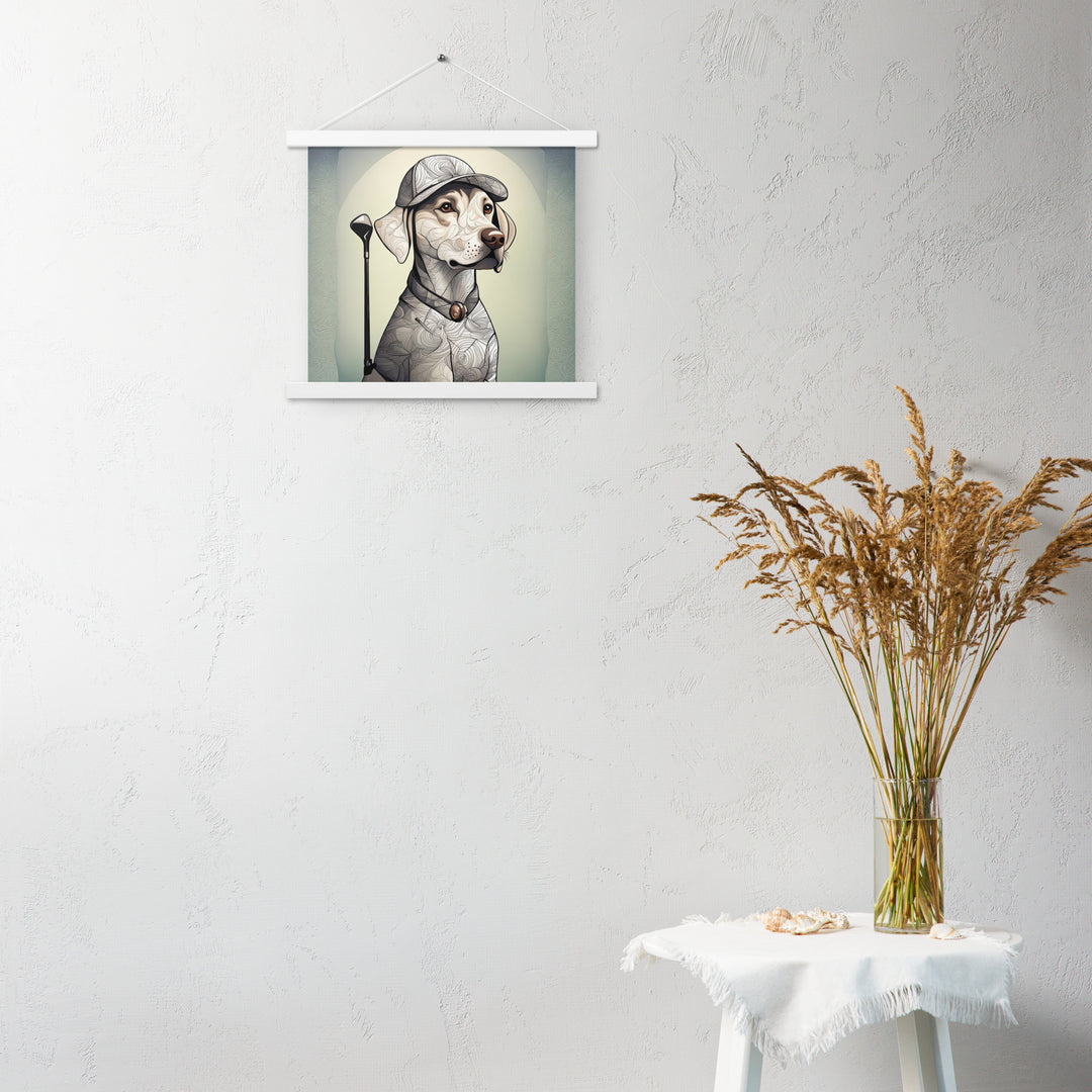 Poster with hangers-Labrador Retriever Golfer V22