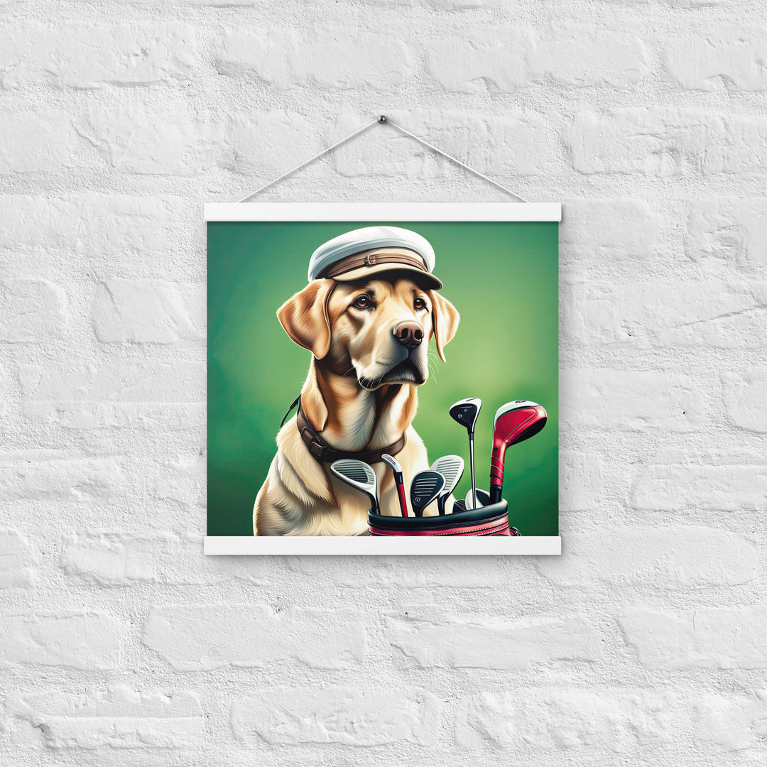 Poster with hangers-Labrador Retriever Golfer V3