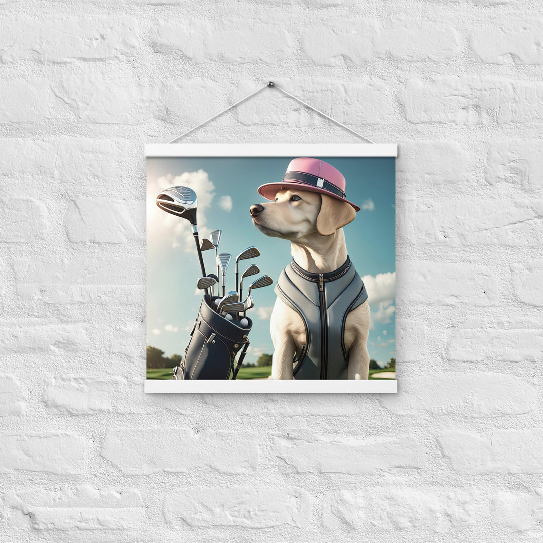 Poster with hangers-Labrador Retriever Golfer V4