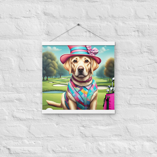 Poster with hangers-Labrador Retriever Golfer V9