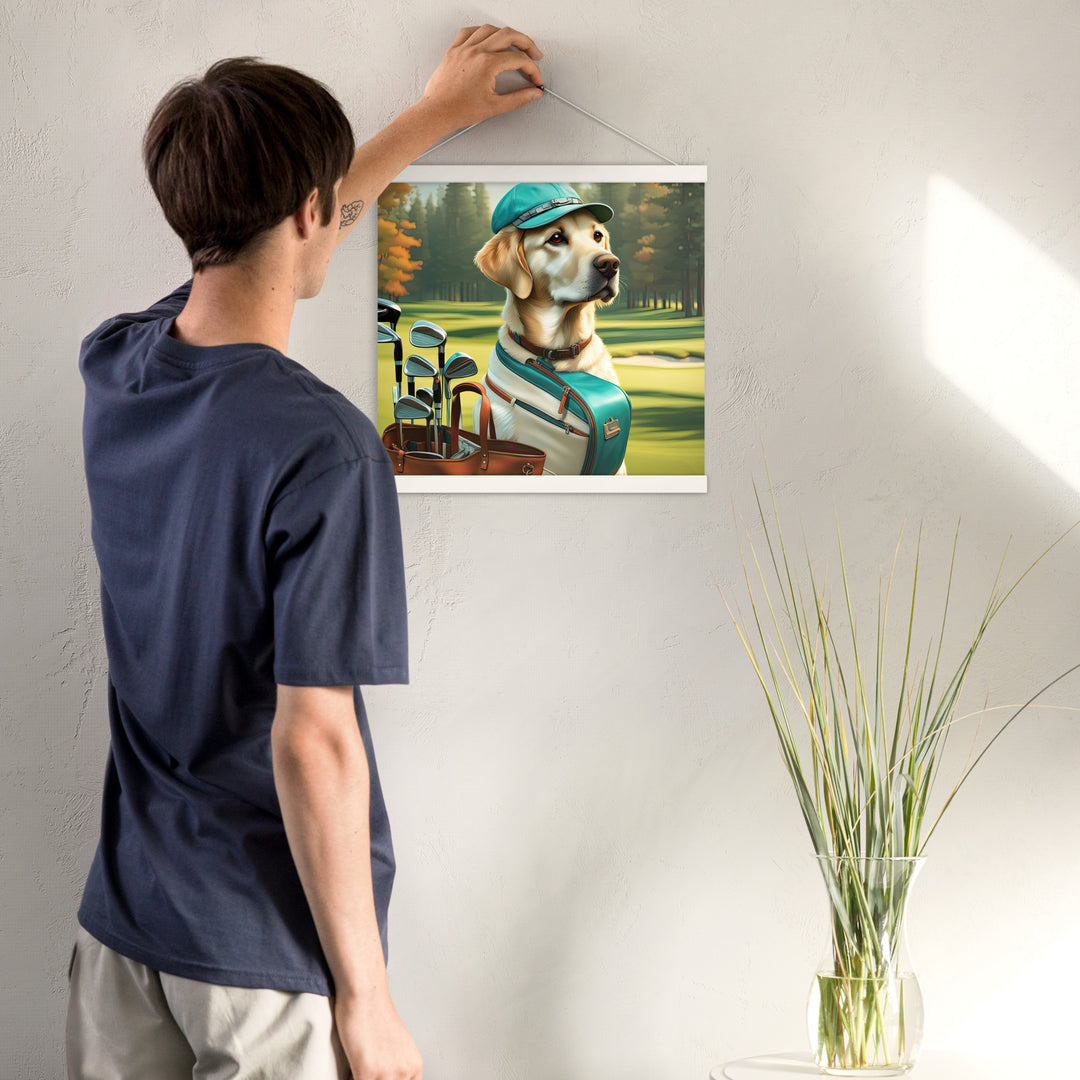 Poster with hangers-Labrador Retriever Golfer V10