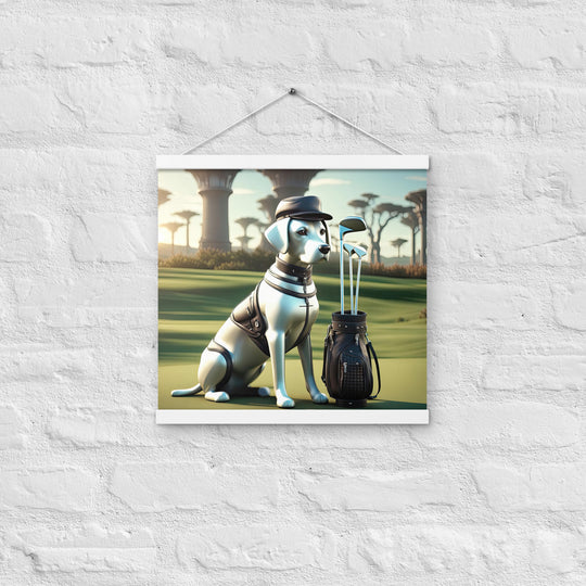 Poster with hangers-Labrador Retriever Golfer V18