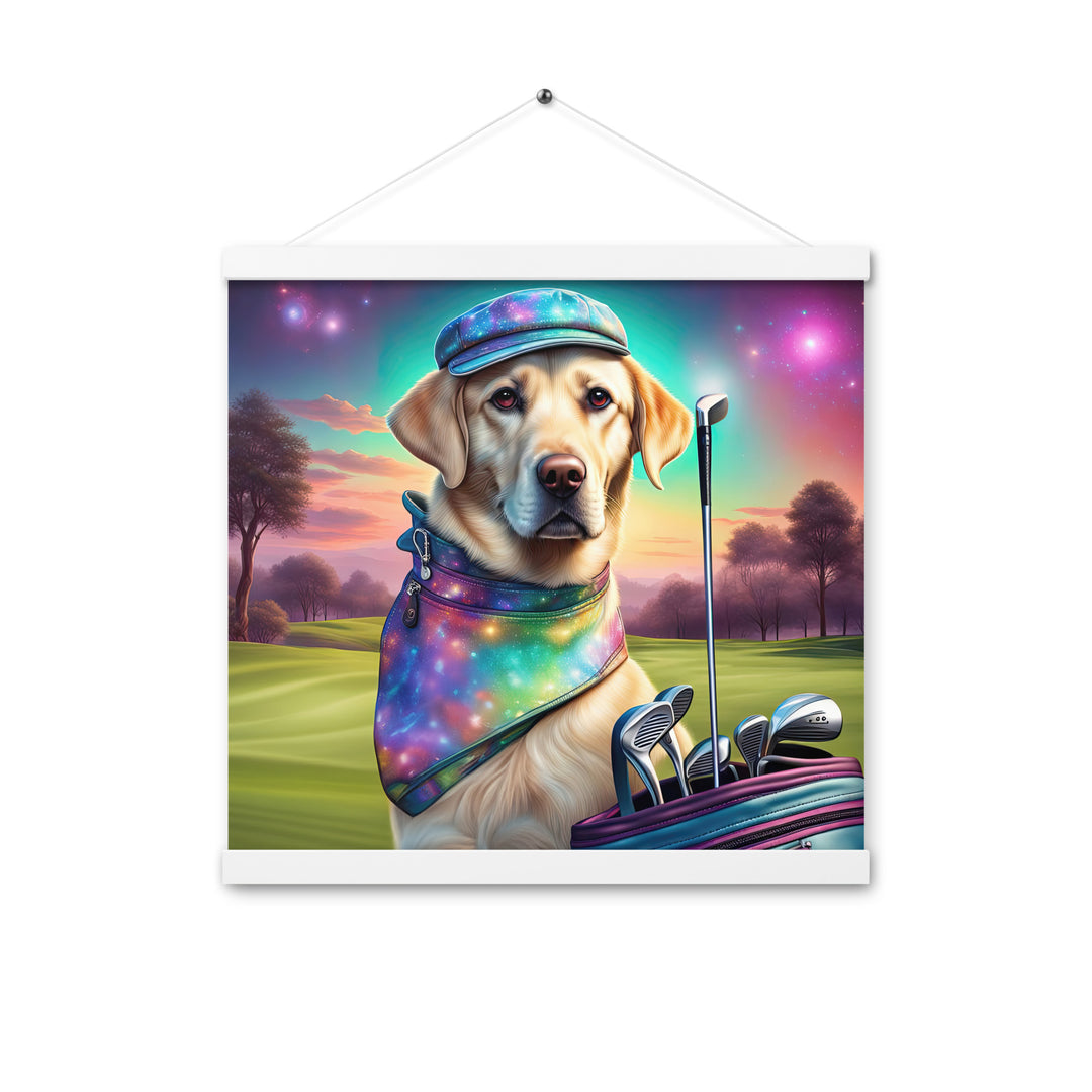 Poster with hangers-Labrador Retriever Golfer V21