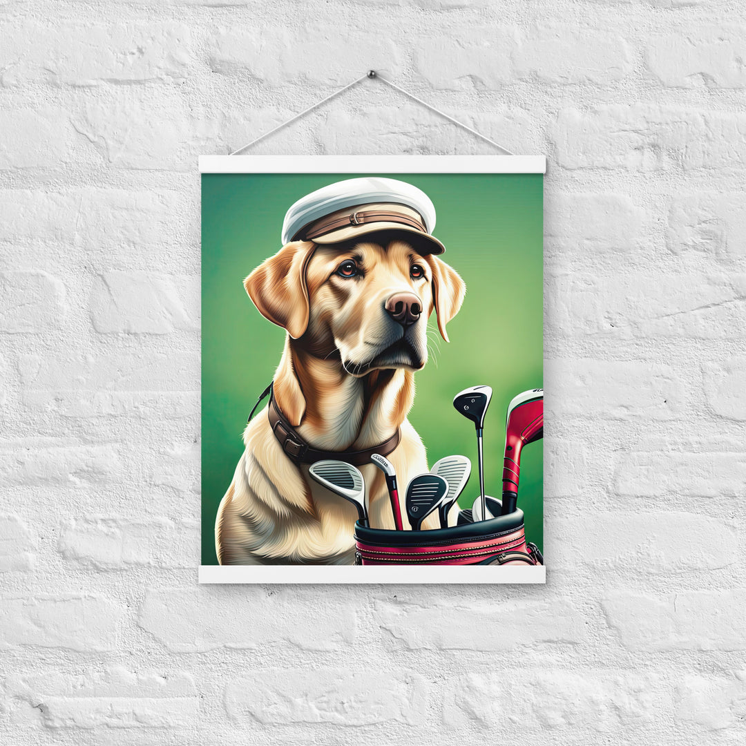 Poster with hangers-Labrador Retriever Golfer V3