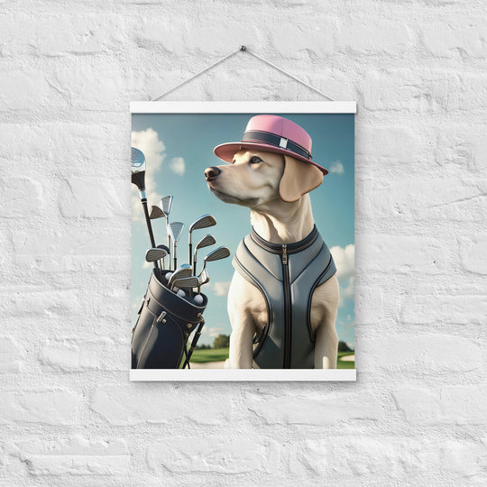 Poster with hangers-Labrador Retriever Golfer V4