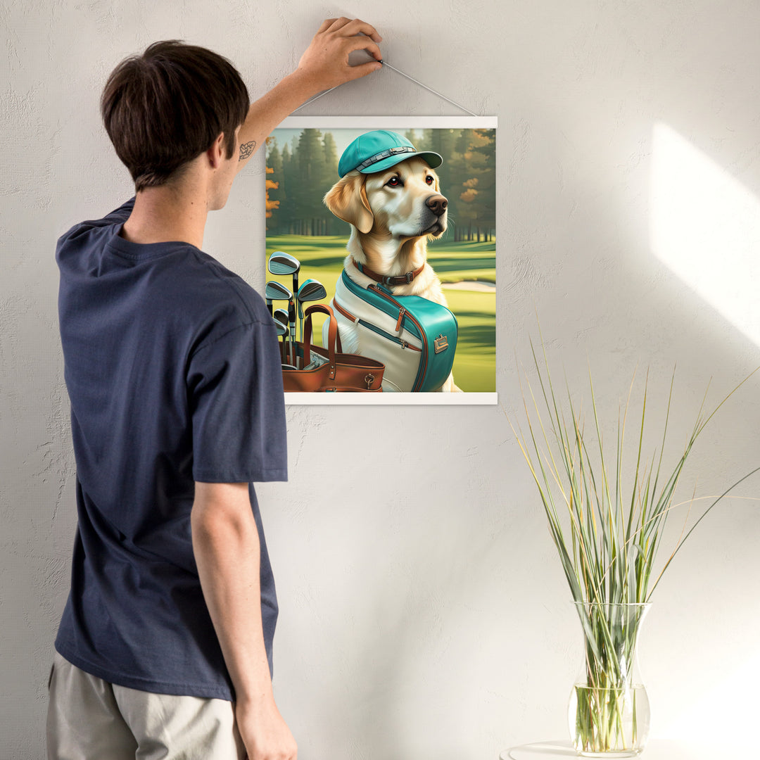 Poster with hangers-Labrador Retriever Golfer V10