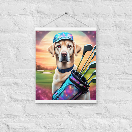 Poster with hangers-Labrador Retriever Golfer V13