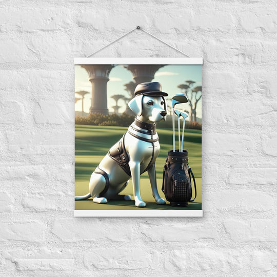 Poster with hangers-Labrador Retriever Golfer V18