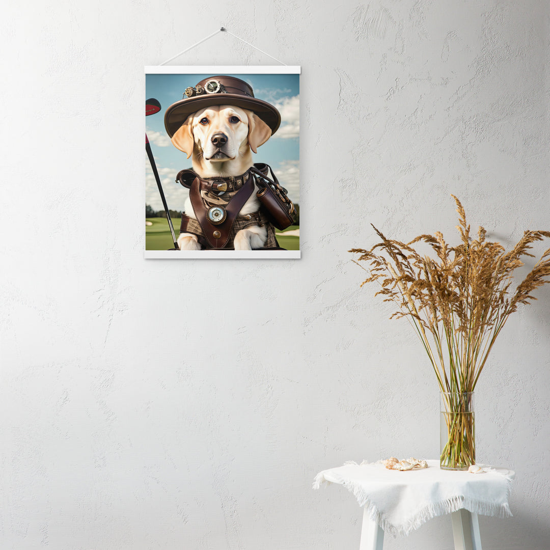 Poster with hangers-Labrador Retriever Golfer V20