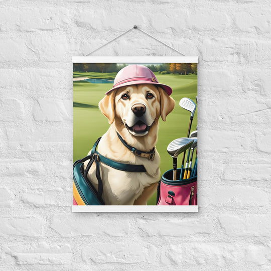 Poster with hangers-Labrador Retriever Golfer V19